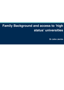 Family background and access to `high status` universities (2013)