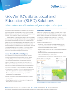 GovWin IQ`s State, Local and Education (SLED) Solutions