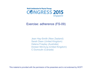 Exercise adherence - World Confederation for Physical Therapy