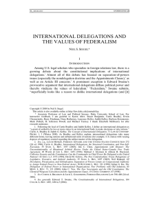 International Delegations and the Values of Federalism