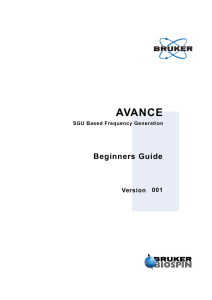 AVANCE Beginner Manual