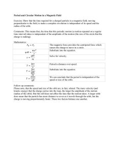 Period and Circular Motion in a Magnetic Field Exercise: Show that
