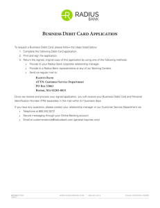 Business Debit Card Application