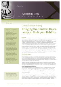 Bringing the Shutters Down - ways to limit your liability