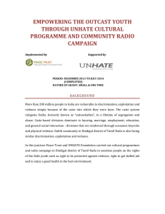empowering the outcast youth through unhate cultural