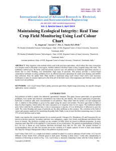 Maintaining Ecological Integrity: Real Time Crop Field