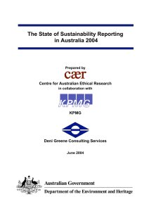 The State of Sustainability Reporting in Australia
