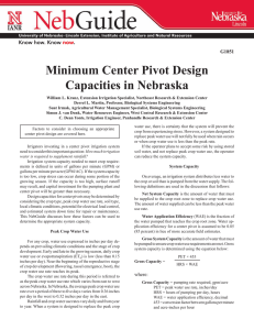 Minimum Center Pivot Design Capacities in Nebraska
