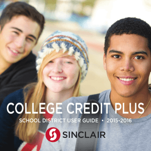 college credit plus - Sinclair Community College