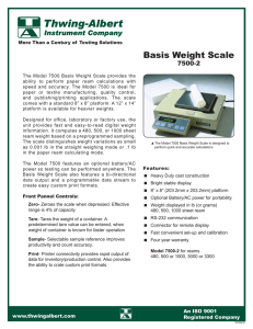 Basis Weight Scale - Thwing