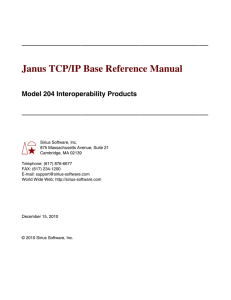 Janus TCP/IP Base Reference Manual