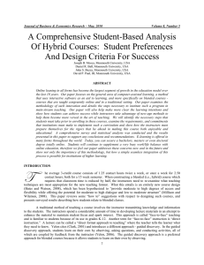 A Comprehensive Student-Based Analysis Of Hybrid Courses