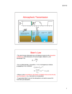 Atmospheric Transmission Beer`s Law