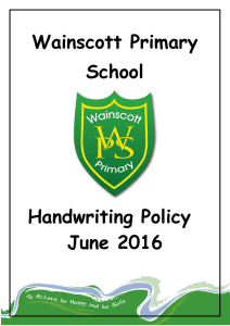 Wainscott Primary School Handwriting Policy June 2016