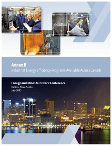 Industrial Energy Efficiency Programs Available Across Canada
