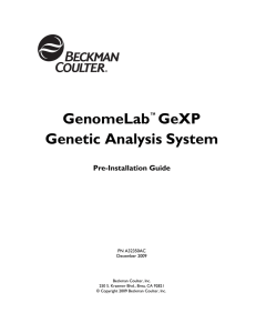 GenomeLab GeXP Genetic Analysis System Pre