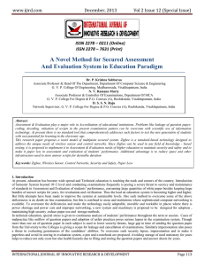 A Novel Method for Secured Assessment And Evaluation System in