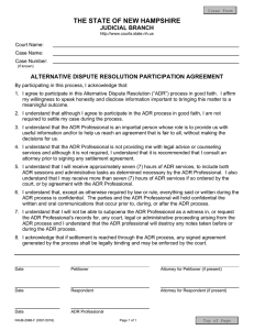 ADR Participation Agreement - New Hampshire Judicial Branch
