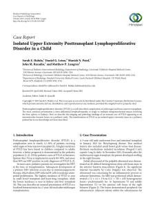 Isolated Upper Extremity Posttransplant Lymphoproliferative