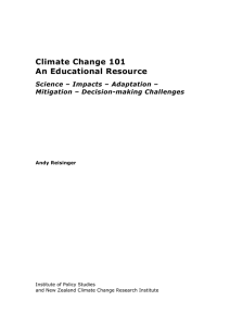 Climate Change 101 An Educational Resource