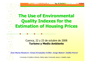 The Use of Environmental Quality Indexes for the E ti ti f H i P i E ti ti f