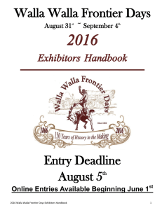 2016 Exhibitors Handbook - Walla Walla County Fairgrounds