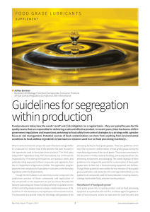 Guidelines for Segregation within Production