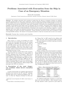 Problems Associated with Evacuation from the Ship in Case of an