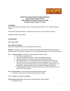 HCCS School Board Business Meeting Minutes Hope Chinese