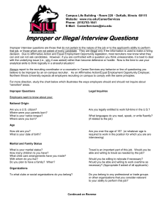Illegal Questions handout - Northern Illinois University