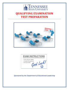 Qualifying Examination Test Preparation Document