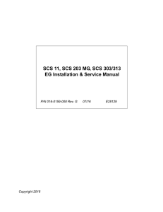 SCS 11, SCS 203 MG, SCS 303/313 EG Installation