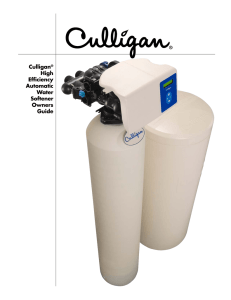 Culligan High Efficiency Automatic Water Softener Owners Guide