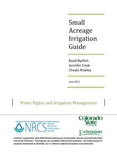 Small Acreage Irrigation Guide - Colorado State University Extension
