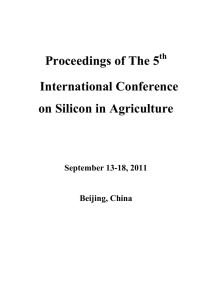 Proceedings of The 5th International Conference on Silicon in