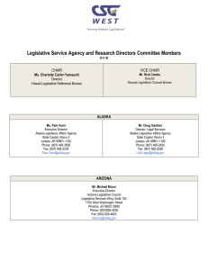Legislative Service Agency and Research Directors