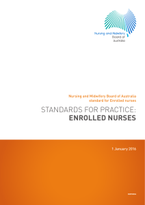 Enrolled nurse standards for practice