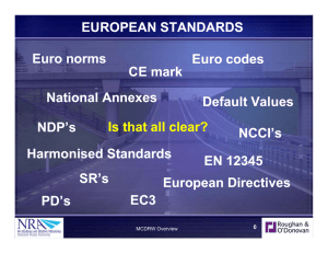 Introduction to European Standards and Euro Codes