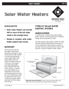 Solar Water Heaters - State Energy Conservation Office