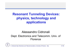Resonant Tunneling Devices: physics, technology and applications