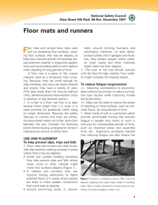 Floor mats and runners - National Safety Council
