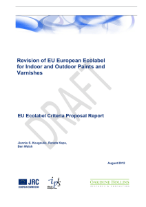 Revision of EU European Ecolabel for Indoor and Outdoor Paints