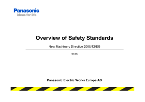 Overview of Safety Standards - Panasonic Electric Works Europe AG