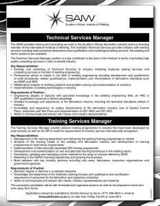 Technical Services Manager Training Services Manager