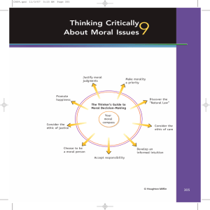 Thinking Critically About Moral Issues9