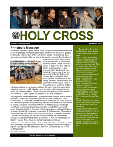 Newsletter Dec 2015 - Holy Cross Catholic Secondary School