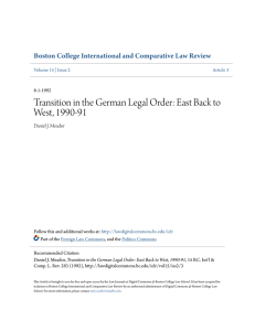 Transition in the German Legal Order: East Back to West, 1990-91