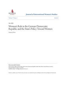 Women`s Role in the German Democratic Republic and the State`s