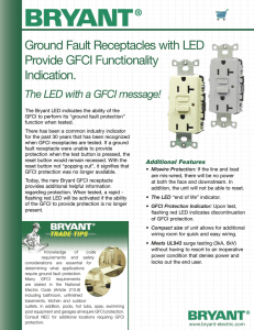 Ground Fault Receptacles with LED Provide GFCI