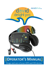 Delight Pro Operator`s Manual